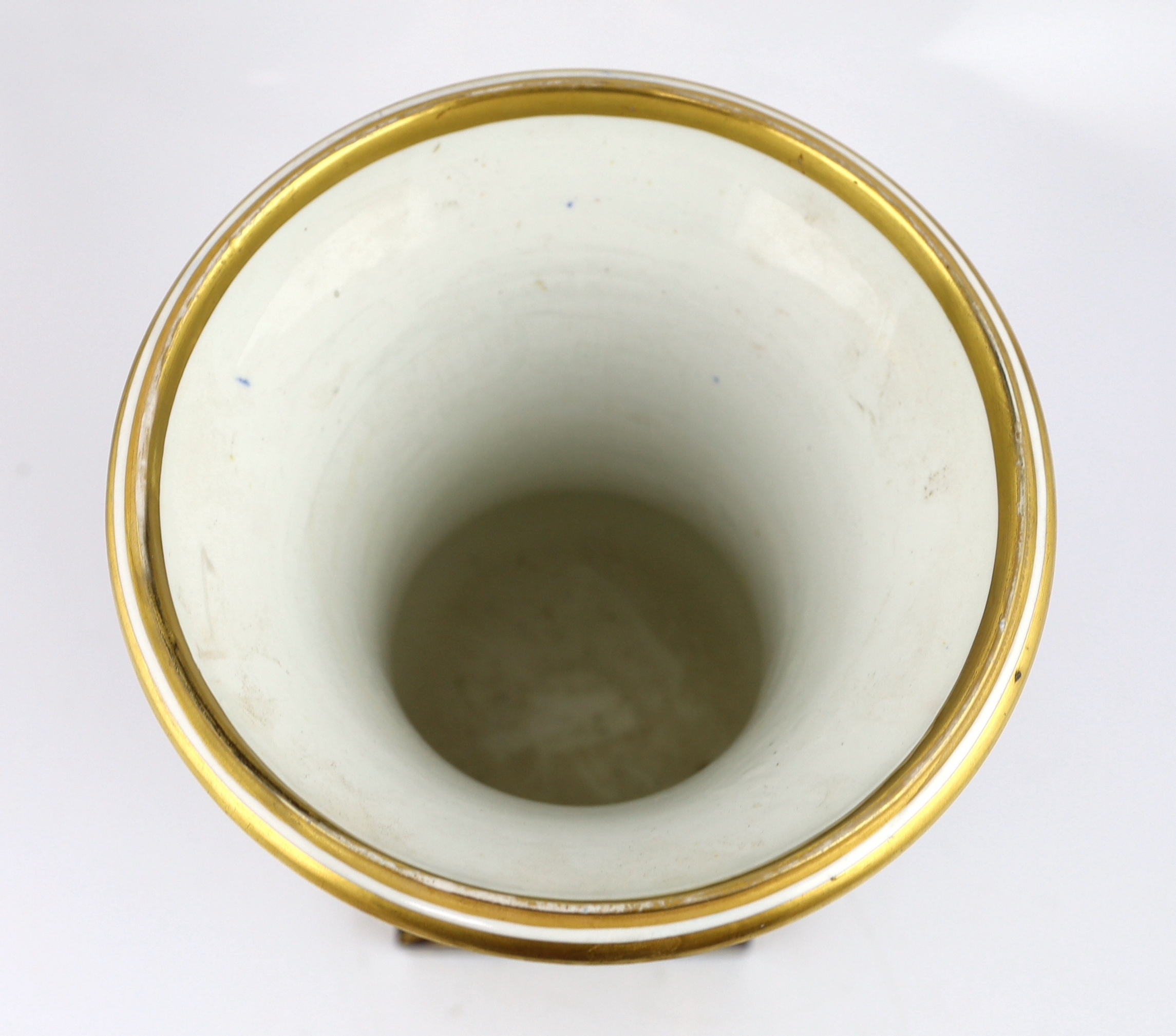 An unusual English porcelain campana vase, possibly Coalport, c.1825